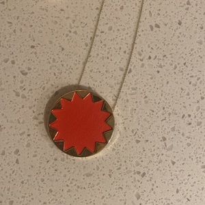 House of Harlow 1960 Gold Leather Sunburst Necklace